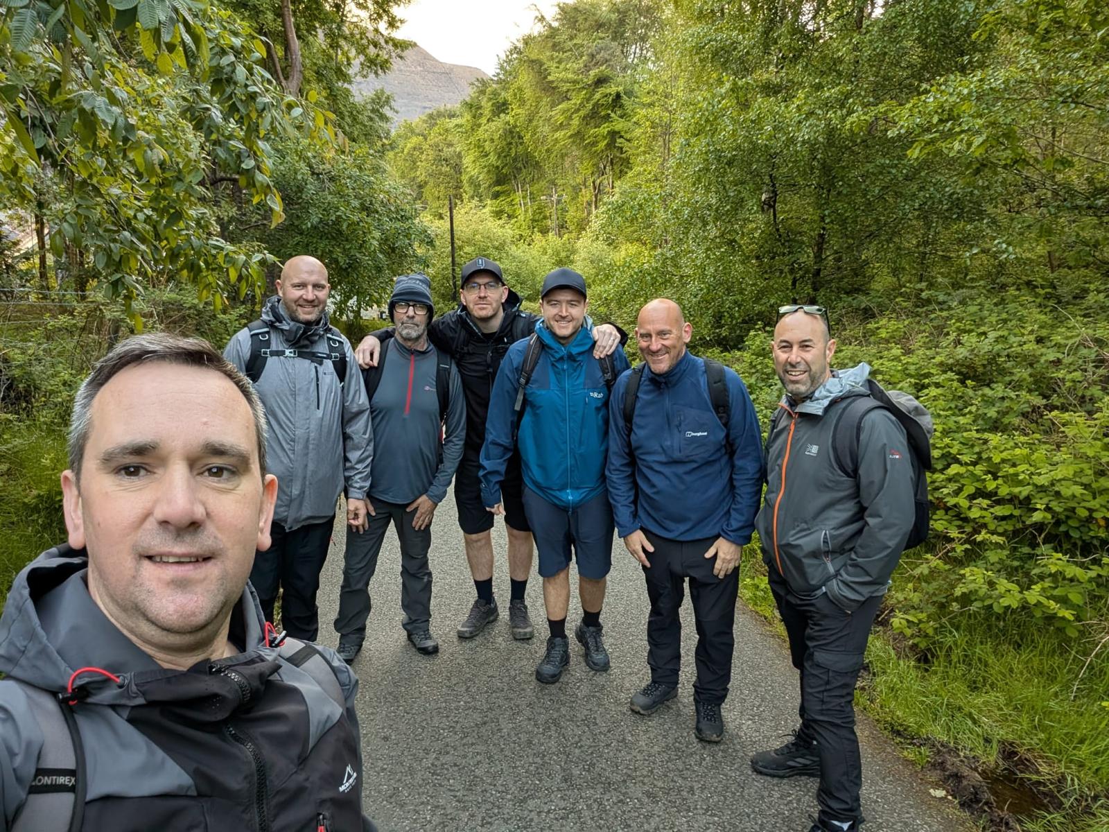 The SED team ready to begin their Snowdon team building challenge