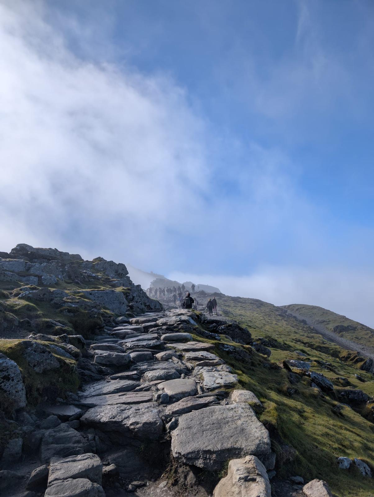 The route through the clouds on Snowdon