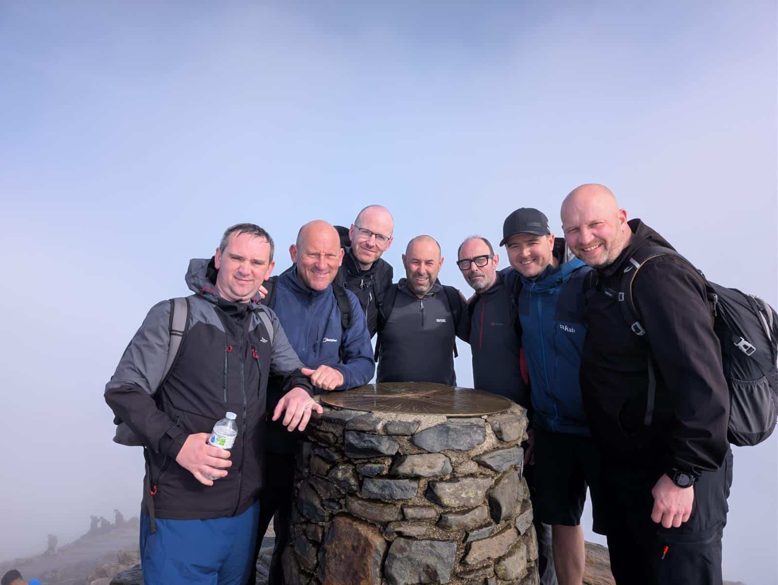 The SED team reaching the summit of Snowdon after a challenging climb